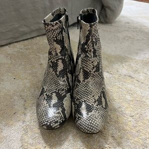 Time and Tru snake skin booties